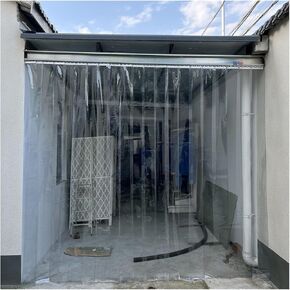 طقم ستائر باب شريطية شفافة من مادة PVC للمستودعات والجراج والصناعة - سمك 1.4 مم، 1.05 × 2.1 م (7 قطع) مع نظام تعليق من الفولاذ المقاوم للصدأ in Kuwait