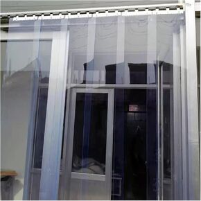 شرائط بلاستيكية شفافة ستائر الفريزر بسمك 0.06 بوصة من الفينيل شرائط الأبواب البلاستيكية طقم ستائر شريطية للمرآب والفريزر والمبرد والأبواب التجارية للمستودعات (135 × 350 سم / 53.15 × 137.8 بوصة) in Kuwait