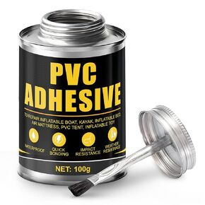 Contact Cement, Vinyl Cement for Inflatables Fast Dry, Pond Liner Adhesive, Rubber Adhesive, Pool Liners, Tarps, Air Mattress, Hot Tubs, Professional Strength, Waterproof, Transparent, 100 g in Kuwait
