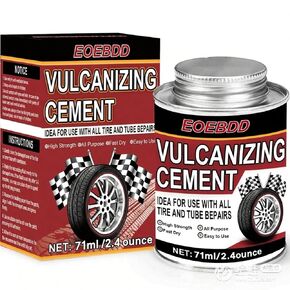 Chemical Vulcanizing Cement 71ML/2.4 FL.Oz, Fast Dry Rubber Cement, All Purpose Tire Repair Glue, Clear Patch Plug Kit with Brush Top Can for Car, Motorcycle, Bike in Saudi Arabia