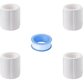4pcs 0.75Inch female to female thread pvc pipe fittings Coupling Adapter Coupler Connector White 3/4" in Kuwait
