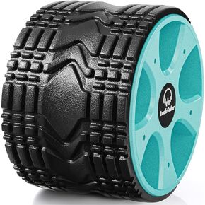 Back Roller, Back Wheel Targeted Back Pain Relief, Yoga Wheel Muscle Massage, Foam Roller for Trigger Point Therapy Physical, Stretching & Exercise, 880lbs Capacity, 10 Inch (Acid Blue+Grey) in Kuwait