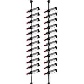 60 Bottles Wall Mount Rack DIY Detachable 5 Pack Hanging Mount Racks Black Metal Bottle Display Holder for Home Bar Cellar and Kitchen Dining Room in Kuwait