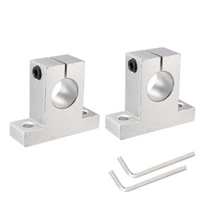 uxcell 2pcs SK20 Aluminum Linear Rod Rail Shaft Support for 20mm Diameter Shaft, Linear Motion Rail Guides Mounting Bracket for CNC Machine, 3D Printer, Automation Equipment, Silver Tone in Kuwait