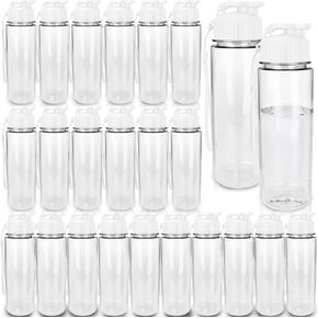 24 Pcs Plastic Water Bottles Bulk 17 OZ White Portable Leakproof Flip Top Drinking Water Bottles with Handle Strap for Outdoor Sports Cycling Hiking Camping Yoga Travel School Office Student Gifts in Saudi Arabia