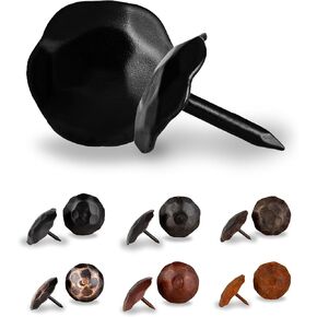 25 Pack 1.5" Large Round Head Clavos Decorative Nails – Black – Handmade Rustic Round Fasteners for Farmhouse Shutter, Faux Wood Beams, Barn Door, Shutters, and Gates – Ornamental Wood Accent in Saudi Arabia