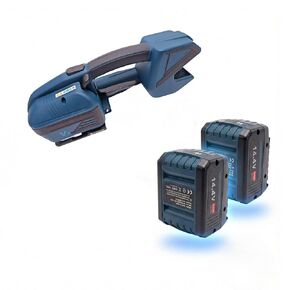 آلة الربط الكهربائية لصندوق البليت للتغليف - أداة ربط محمولة مع شاشة رقمية، شريط PET وPP، مجموعة ربط وربط البليت، شداد ربط بولي، بطاريتان in Kuwait