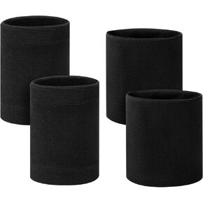 2 Pairs Sports Wristband for Men and Women, Breathable Wrist Sweatband, Elastic Wristband for Tennis, Basketball, Football, Running, Fitness (1 Thick and 1 Thin) in Saudi Arabia