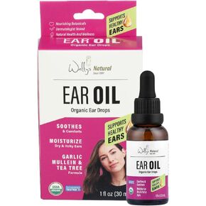 قطرات زيت الأذن العضوية الطبيعية من والي للبالغين، تريح وتلطف الأذنين، موثوقة منذ عام 1991، مملوءة بالثوم والمولين وشجرة الشاي والقنفذية، 1 أونصة سائلة in Kuwait