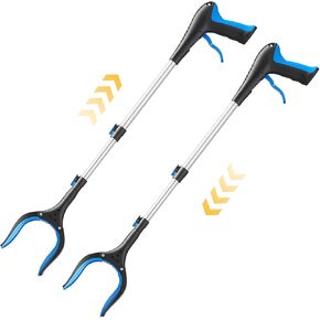 أداة وصول تلسكوبية، بطول 5 مستويات قابل للتعديل (23 بوصة إلى 41 بوصة) - قابض مخلب القمامة، عصا التقاط لالتقاط الفضلات، وأعمال الفناء، وكبار السن (أزرق) in Kuwait