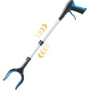 Telescopic Grabber Reacher Tool, 5-Level Adjustable Length (23'' to 41'') - Trash Claw Gripper, Pickup Stick for Litter Picking, Yard Work, and Seniors (Blue) in Kuwait