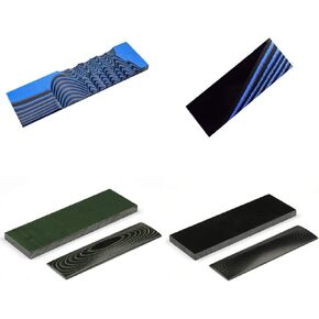 مادة مقبض G10، يوفر صانعو السكاكين أداة DIY مخصصة من لوح مادة مقبض سكين Micarta، حزمة من قطعتين (أزرق وأسود) in Kuwait