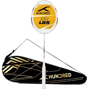HUNDRED Rock 88 Carbon Fibre Strung Badminton Racket with Full Racket Cover | for Intermediate Players | 82 Grams | Maximum String Tension - 32lbs in Saudi Arabia