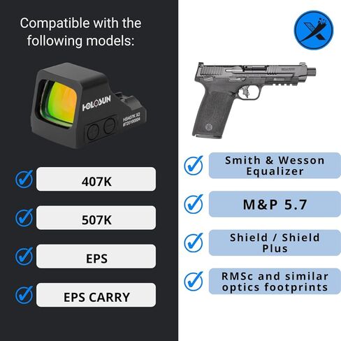 مجموعة براغي YaroX لحمل Holosun 407K/507K/EPS - تناسب معادل S&W، Shield Plus، M&P 5.7 & M&P 22 Magnum - 6-32 براغي تثبيت فولاذية (عبوة من 4، أكسيد أسود) in Kuwait