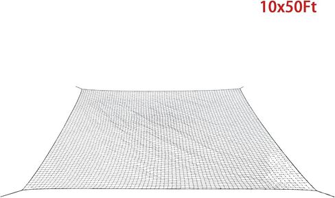 WFLNHB 10x50Ft Baseball Softball Backstop Net, Sports Netting Barrier Twisted Knotted PE Nets, for Playing Field, Backyard or Garage, Hook Included in Saudi Arabia