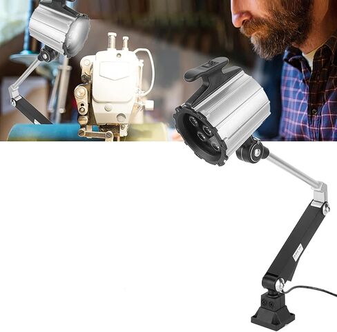 Garosa Lathe Worklight, 7W 24V LED Long Arm Machine Light, Adjustable Gooseneck for CNC Milling and Drill Work (Silver Black) in Saudi Arabia