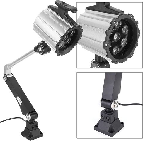 Garosa Lathe Worklight, 7W 24V LED Long Arm Machine Light, Adjustable Gooseneck for CNC Milling and Drill Work (Silver Black) in Saudi Arabia