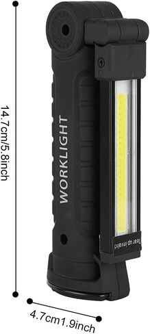 LED Working Light, 360 Rotatable USB Charging Foldable COB Work Light LED Working Lamp with Magnet for Camping Emergency Fishing (Plastic + Metal) in Saudi Arabia
