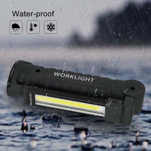 LED Working Light, 360 Rotatable USB Charging Foldable COB Work Light LED Working Lamp with Magnet for Camping Emergency Fishing (Plastic + Metal) in Saudi Arabia