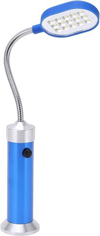 Kelawoly Magnetic Gooseneck Work Light, Aluminum Alloy, Ultra Bright LED Lamp with Flexible 360 Degree Neck for Camping and Work (Blue) (Black) in Saudi Arabia