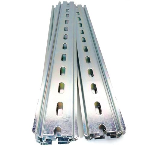 10 Pieces TS35/7.5 Slotted DIN Rail, Zinc Plated SPCC Steel with RoHS, CE, 12" Long 35mm Wide 7.5mm High in Kuwait