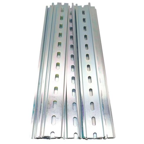 10 Pieces TS35/7.5 Slotted DIN Rail, Zinc Plated SPCC Steel with RoHS, CE, 12" Long 35mm Wide 7.5mm High in Kuwait