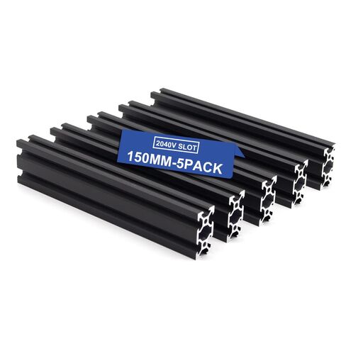 5PCS V Slot 2040 Aluminum Extrusion European Standard 500mm(19.6'') Length Black Anodized Extruded Aluminum for CNC DIY 3D Printer and Industrial Bracket Making in Saudi Arabia