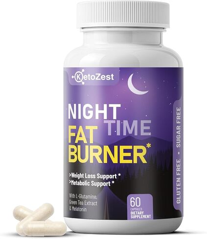 حارق الدهون أثناء الليل لفقدان الوزن - معزز لعملية التمثيل الغذائي لحرق دهون البطن أثناء الليل ومكمل طبيعي لتثبيط الشهية للرجال والنساء - حبوب دعم للتحكم في الوزن للاسترخاء in Kuwait