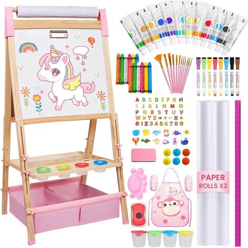 SUNFATT Kids Easel Accessory Set,100+ Art Supplies for Children's Painting,Drawing,or Crafting,Kids Toys for Ages Aged 3 4 5 6 7,8-13 in Kuwait