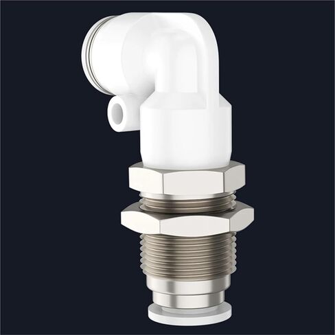 1pcs PLM Pneumatic Quick Connector L-shaped Elbow 4mm 6mm 8mm 10mm 12mm PU Hose White Air Connector Copper Baffle Bulkhead Connector(PLM-8) in Saudi Arabia
