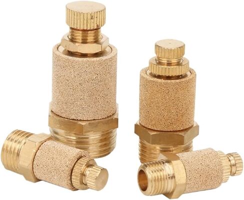 1 قطعة كاتم صوت هوائي كاتم صوت مرشح تدفق سرعة تحكم ملبدة برونزية 1/8 "1/4" 3/8 "1/2" 3/4 "نحاس موصل كاتم صوت (1/8") in Saudi Arabia