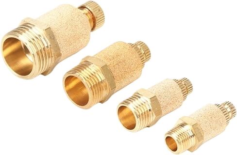 1 قطعة كاتم صوت هوائي كاتم صوت مرشح تدفق سرعة تحكم ملبدة برونزية 1/8 "1/4" 3/8 "1/2" 3/4 "نحاس موصل كاتم صوت (1/8") in Saudi Arabia