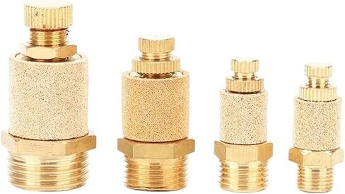 1 قطعة كاتم صوت هوائي كاتم صوت مرشح تدفق سرعة تحكم ملبدة برونزية 1/8 "1/4" 3/8 "1/2" 3/4 "نحاس موصل كاتم صوت (1/8") in Saudi Arabia