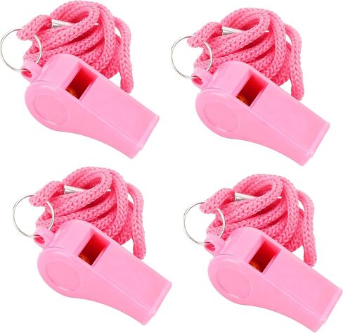 صافرة، صفارات وردية مع حبل بلاستيكي عالي الصوت للحكم بصوت عالٍ وصافرة طوارئ صوتية واضحة للمعلمين والمسؤولين عن سياسات المدرسة وعشاق كرة القدم في الهواء الطلق وحفلات تدريب الكلاب in Kuwait