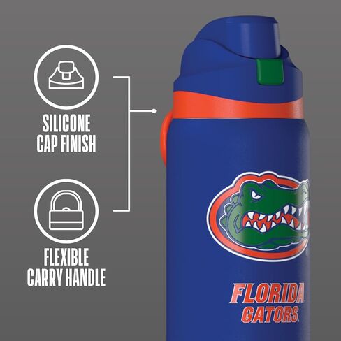 Hydrapeak Officially Licensed Florida Gators Oasis 32 oz Water Bottle with Chug Lid Push Button, Stainless Steel Water Bottle No Straw, 32 oz Insulated Water Bottle in Kuwait