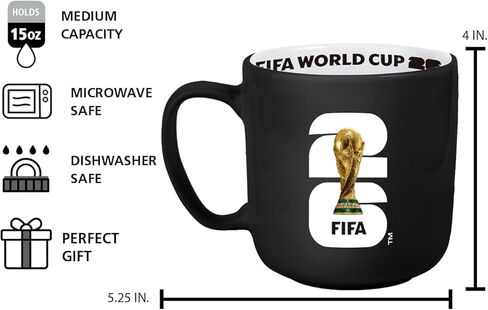 FIFA World Cup 2026 15oz Stripe Mug – Durable Ceramic Drinkware With Iconic Stripe Look – Ideal Gift For Soccer Fans & Collectors in Saudi Arabia