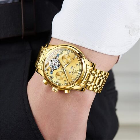 OLEVS Watches for Men 42MM Large Dial Skeleton with Luminous Waterproof Stainless Steel Fashion Dress Car Watch in Saudi Arabia