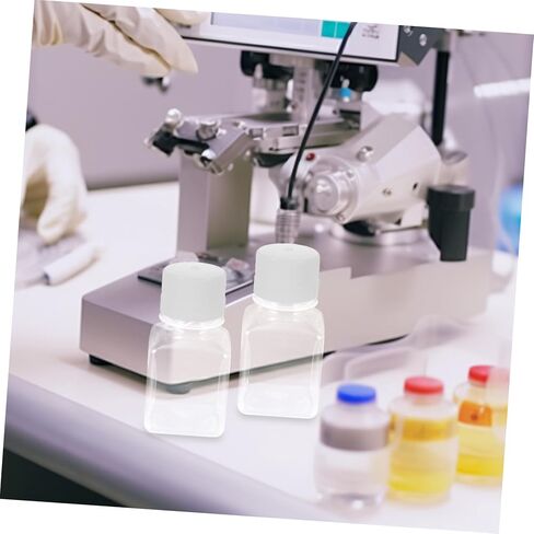 2Pcs Plastic Graduated Serum Vial Bottles Narrow Mouth Bottles for Laboratory and Medical Use and Leak Resistant Design in Kuwait