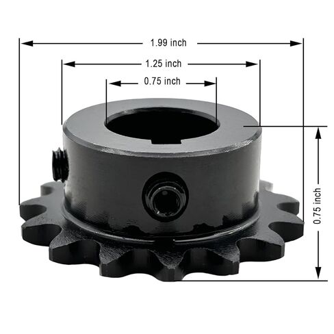 #35 Roller Chain Sprocket Type B 3/4 inch Bore 15 Tooth, Hardened Antirust 1045 Steel Drive Sprockets 35B15-3/4 in Saudi Arabia