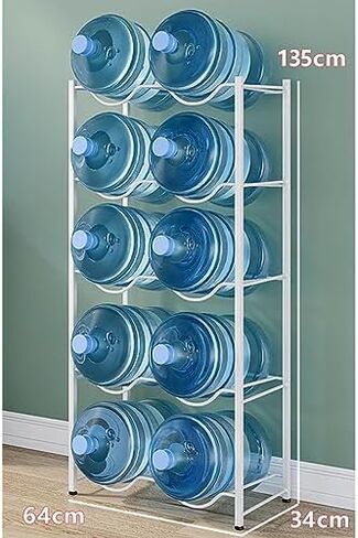 Heavy Duty Water Jug Holder - Stackable Bucket Storage Rack & Organizer for Large Capacity Water Bottles - Double Row Water Cooler Dispenser Stand in Saudi Arabia