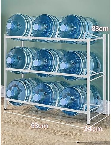 Heavy Duty Water Jug Holder - Stackable Storage Rack for Water Bottles & Coolers, Large Capacity Double Row Organizer, Durable Water Dispenser Stand, Perfect for Home & Office in Kuwait