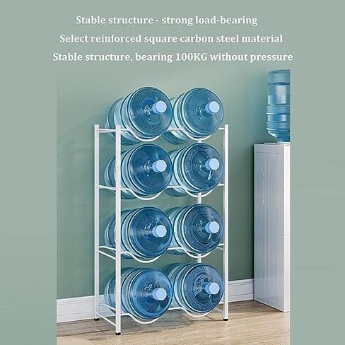 Heavy Duty Water Jug Holder - Stackable Storage Rack for Water Bottles & Coolers, Large Capacity Double Row Organizer, Durable Water Dispenser Stand, Perfect for Home & Office in Kuwait