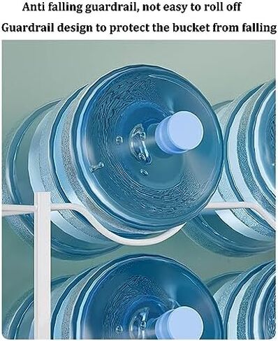 Heavy Duty Water Jug Holder - Stackable Storage Rack for Water Bottles & Coolers, Large Capacity Double Row Organizer, Durable Water Dispenser Stand, Perfect for Home & Office in Kuwait