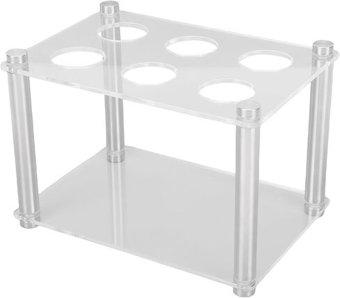 Rengue Holder, 6 Bottle Acrylic Storage Rack with Metal Pillars for Flavor Bottles, Test Tube, Clear and Sturdy Countertop Display in Saudi Arabia