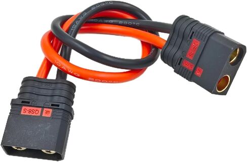 QS8-S Male to QS8-S Anti-Spark Female Extension Cable Silicone for RC Drone Lipo Battery Electric Motorcycle E-Bike Output Cable Anti-Spark Male to Female, 10AWG Silicone, 11.8 inch in Kuwait