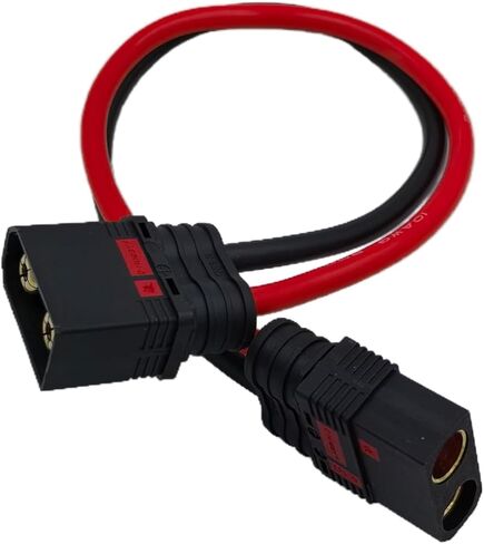 QS8-S Male to QS8-S Anti-Spark Female Extension Cable Silicone for RC Drone Lipo Battery Electric Motorcycle E-Bike Output Cable Anti-Spark Male to Female, 10AWG Silicone, 11.8 inch in Kuwait