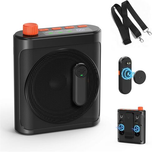 yAyusi Wireless Voice Amplifier for Teachers with 2 Magnetic Lavalier Mics, Hands Free Mini Portable Microphone and Speaker with Lanyard, Rechargeable Teacher Microphones for Classroom/Meetings/Speech in Kuwait