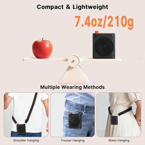 yAyusi Wireless Voice Amplifier for Teachers with 2 Magnetic Lavalier Mics, Hands Free Mini Portable Microphone and Speaker with Lanyard, Rechargeable Teacher Microphones for Classroom/Meetings/Speech in Kuwait