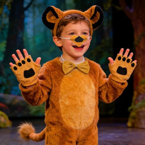 6Pcs Lion Ears Costume Headband Nose Tail Bow Tie Gloves Lion Themed Party for Women Birthday Halloween Dress up Adult in Saudi Arabia