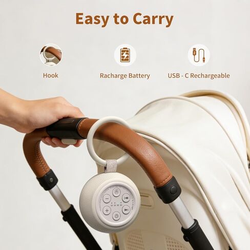 آلة صوت محمولة للسفر، آلة ضوضاء بيضاء، بطارية آلة ضوضاء بنية، 30 صوتًا مهدئًا وصوت خافت للطفل مع 4 مؤقتات وظيفة الذاكرة 32 حجم قابل للتعديل للأطفال البالغين والمكتب المنزلي in Kuwait